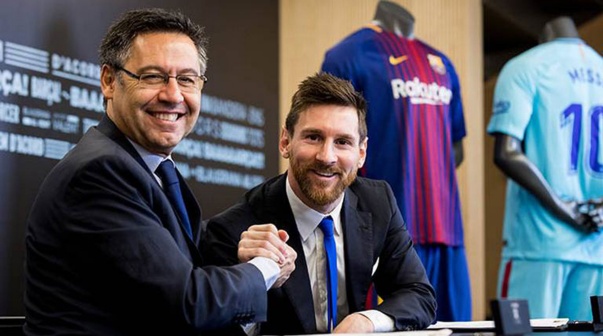 Josep María Bartomeu y Lionel Messi, en otros tiempos del Barcelona