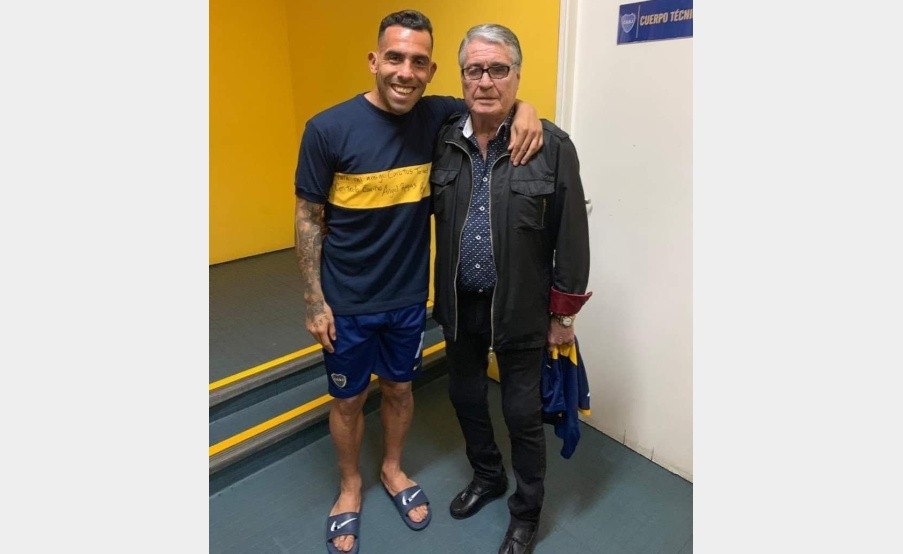 Carlitos Tevez y Ángel Clemente Rojas (Rojitas), ídolos de Boca(Prensa Boca)