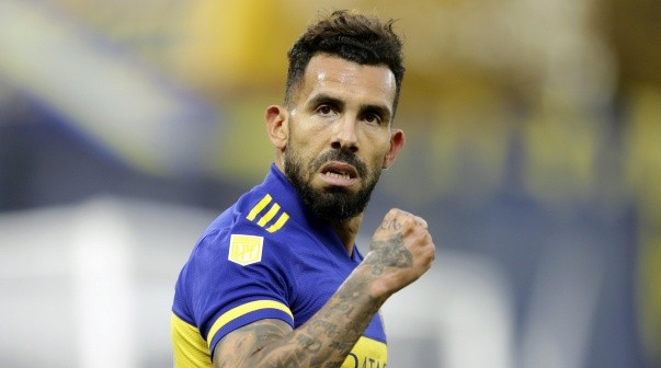 Carlos Tevez con la camiseta de Boca