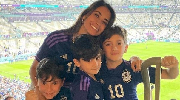 La familia Messi en la semifinal contra Croacia