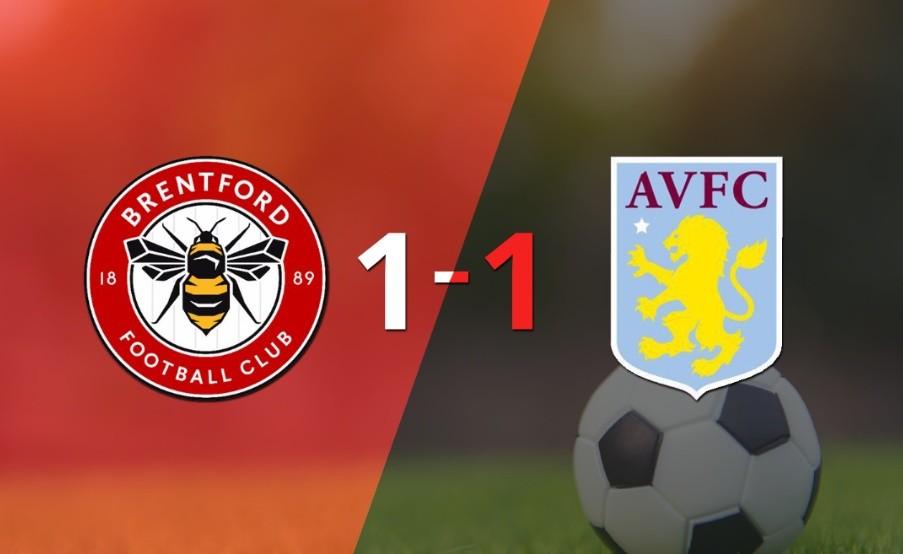 Empate a uno entre Brentford y Aston Villa