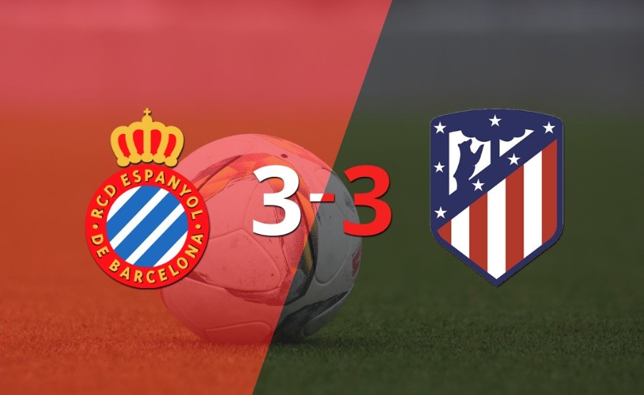 Lluvia de goles en el estadio Estadio Olímpico Lluís Companys, Espanyol y Atlético de Madrid rescataron 1 punto