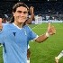 ROME, ITALY - AUGUST 28: Luka Romero of SS Lazio celebrates a winner game after the Serie A match between SS Lazio and Spezia Calcio at Stadio Olimpico on August 28, 2021 in Rome, Italy. (Photo by Marco Rosi/Getty Images)-Not Released (NR)