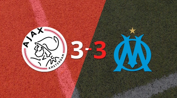 Doblete de Pierre Aubameyang en el empate a 3 entre Olympique de Marsella y Ajax