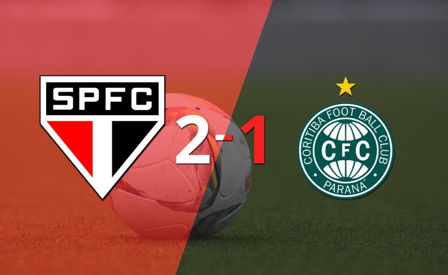 Con la mínima diferencia, São Paulo venció a Coritiba por 2 a 1