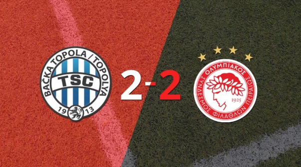 En un emocionante partido, TSC Backa Topola y Olympiacos empataron 2-2