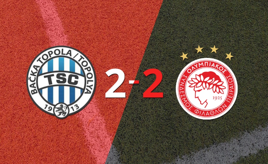 En un emocionante partido, TSC Backa Topola y Olympiacos empataron 2-2