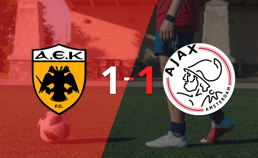 AEK no pudo en casa ante Ajax y empataron 1-1