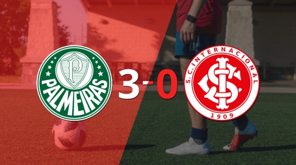 Internacional se fue goleado 3-0 en su visita a Palmeiras