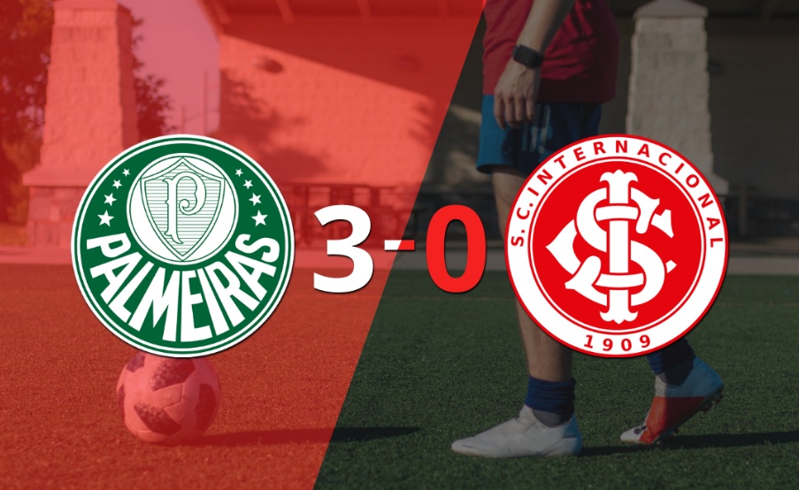 Internacional se fue goleado 3-0 en su visita a Palmeiras