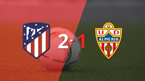 Con la mínima diferencia, Atlético de Madrid venció a Almería por 2 a 1
