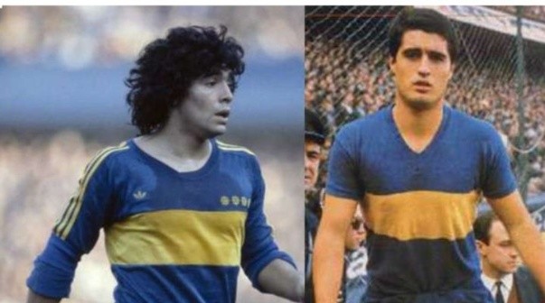 Diego Maradona y Ángel Clemente Rojas, ídolos de Boca