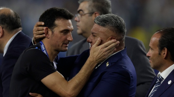 Lionel Scaloni y Claudio Tapia.Argentina Campeón Copa America.ARGENTINA VS COLOMBIAFecha: 15/07/2024FINAL COPA AMERICA ESTADOS UNIDOS