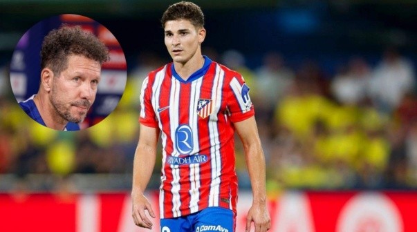 Simeone le marcó la cancha a Julián Álvarez en Atlético Madrid: 