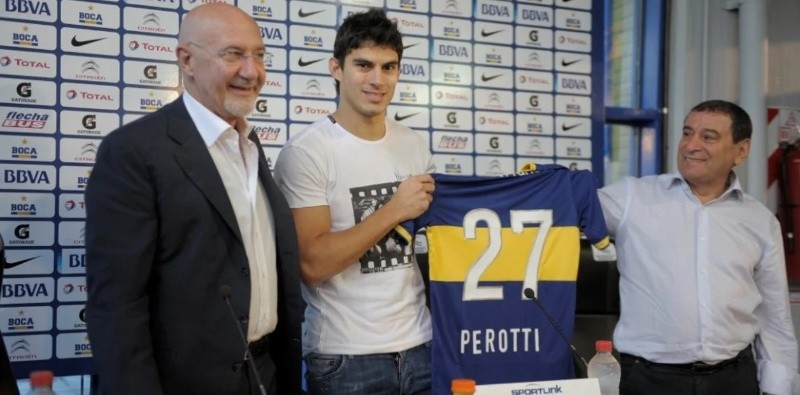 Diego Perotti, hijo de Hugo, también vistió la camiseta de Boca. 