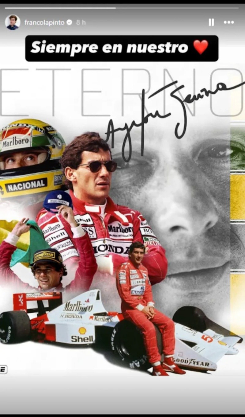 El mensaje de Franco Colapinto a Ayrton Senna en el aniversario de su muerte El mensaje de Franco Colapinto a Ayrton Senna en el aniversario de su muerte