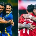 El gesto de Cavani con Di María en la previa de Boca vs. Benfica