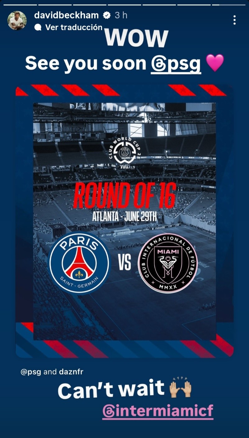 La advertencia de David Beckham al PSG con el Inter Miami de Messi La advertencia de David Beckham al PSG con el Inter Miami de Messi