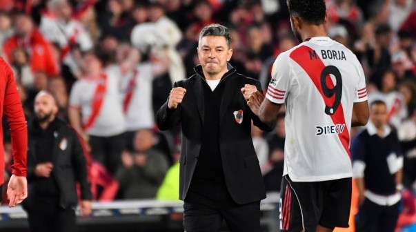 Marcelo Gallardo y Miguel Borja.  River Plate vs Libertad. Octavos de Final Copa Libertadores.