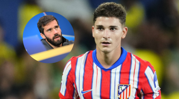 Alisson le apuntó a Julián Álvarez tras vencer al Atlético Madrid: 