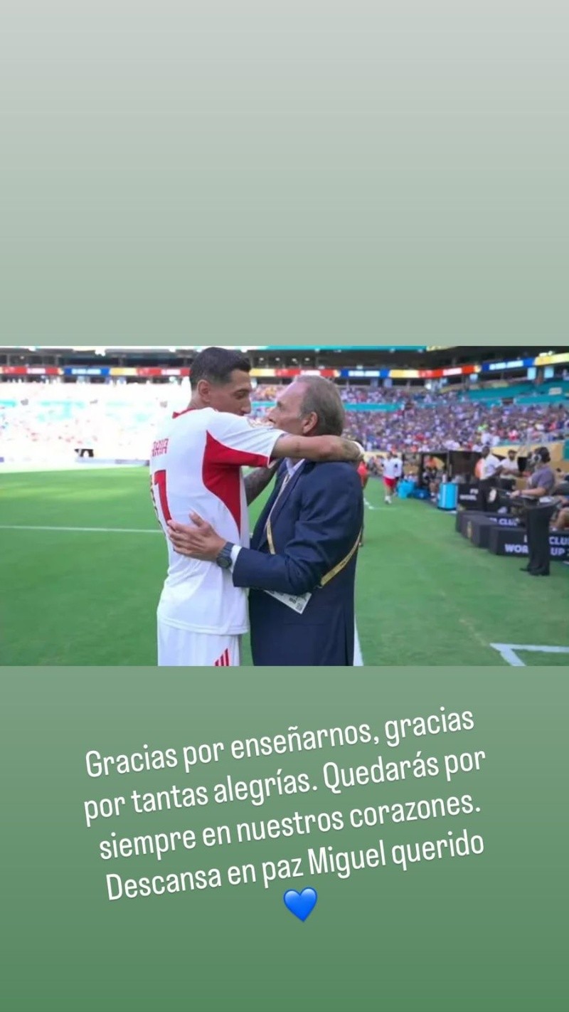  El posteo de Ángel Di María por la muerte de Miguel Ángel Russo
