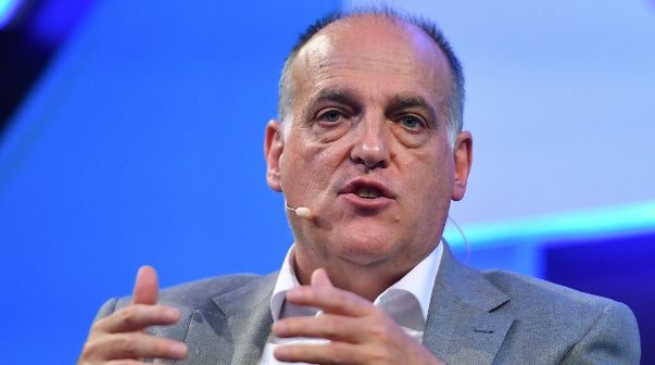 5 November 2019; Javier Tebas, President, La Liga, on SportsTrade stage during the opening day of Web Summit 2019 at the Altice Arena in Lisbon, Portugal. Photo by Piaras Ó Mídheach/Web Summit via Sportsfile