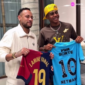 Neymar y Lamine Yamal