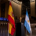 The World Cup trophy at New York’s Grand Central Station!