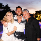 Lionel Messi con sus padres, Jorge y Celia