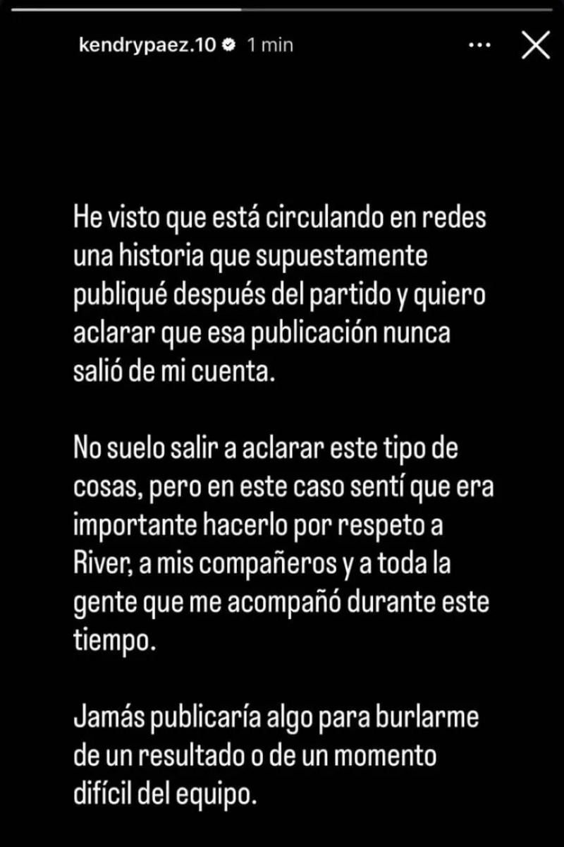 &nbsp;El descargo de Kendry Páez