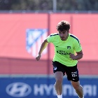 Julián Álvarez en el entrenamiento del Atlético de Madrid