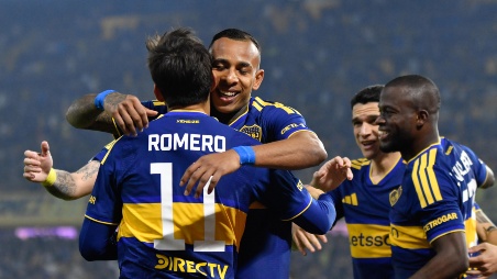 Sebastian Villa y Angel Romero Villamayor. Boca Juniors vs Central Cordoba. Fecha 9 Torneo Clausura Liga Profesional Argentina.