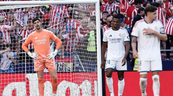Courtois en el derbi madrileño