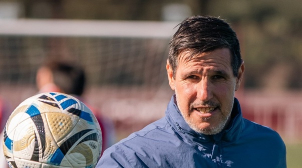 Nicolás Diez en el entrenamiento de Argentinos Juniors