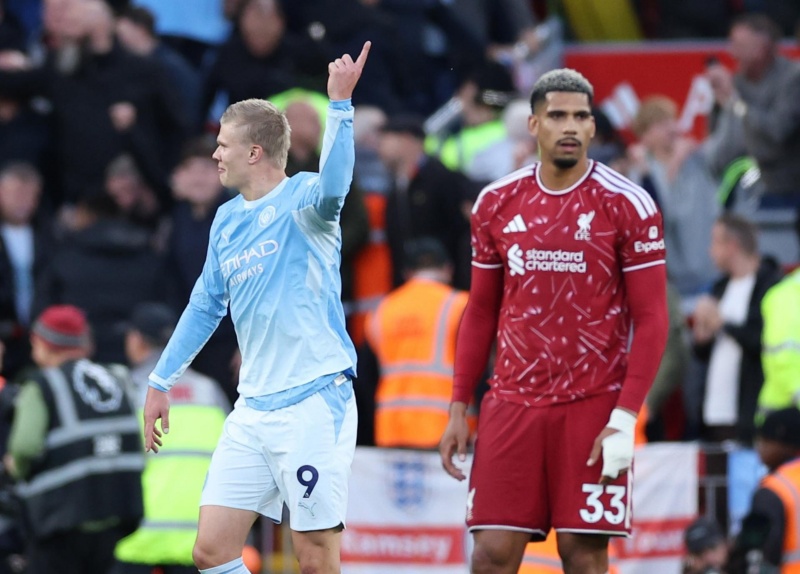 Haaland convirtió el primer gol del City ante Liverpool