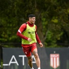 Marcos Rojo en el entrenamiento de Estudiantes