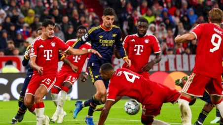 Partidazo en la Champions: Bayern Munich y Arsenal empataron en Alemania