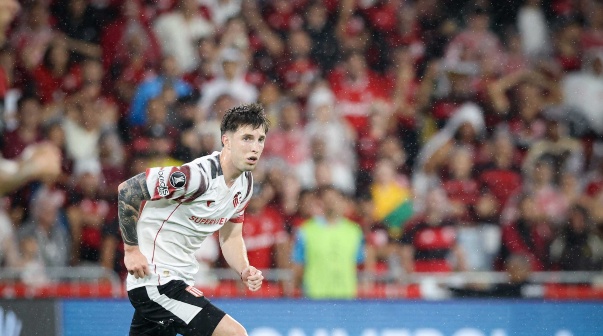 Baltasar Rodríguez en la semifinal de la CONMEBOL Libertadores 2026 Flamengo vs. Estudiantes