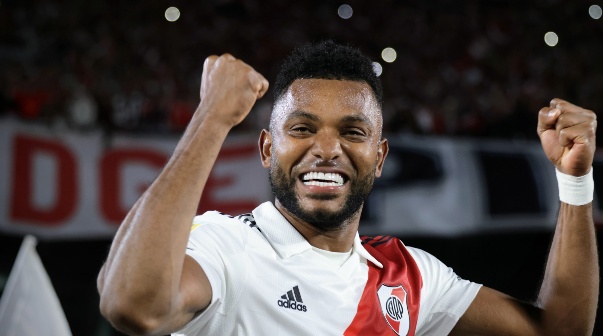 Miguel Ángel Borja en el Superclásico 2023