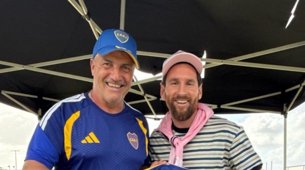 Lionel Messi y Blas Giunta en la Messi Cup 2026