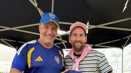 Lionel Messi y Blas Giunta en la Messi Cup 2026