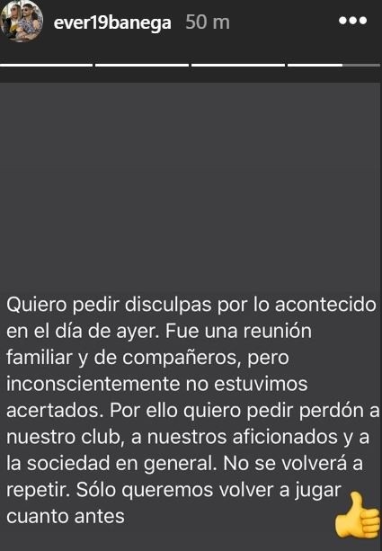 El pedido de disculpas de Banega El pedido de disculpas de Banega