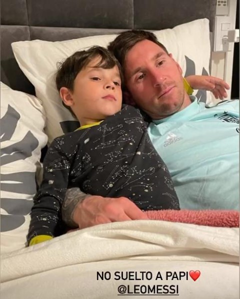 Messi junto a su hijo Mateo Messi junto a su hijo Mateo