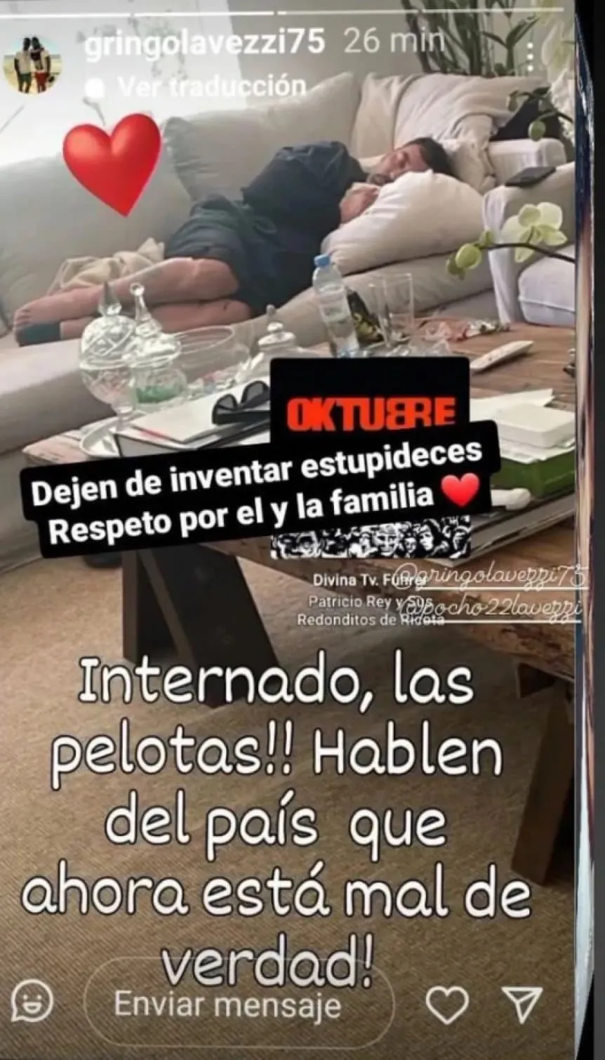 El posteo de Ezequiel Lavezzi El posteo de Ezequiel Lavezzi