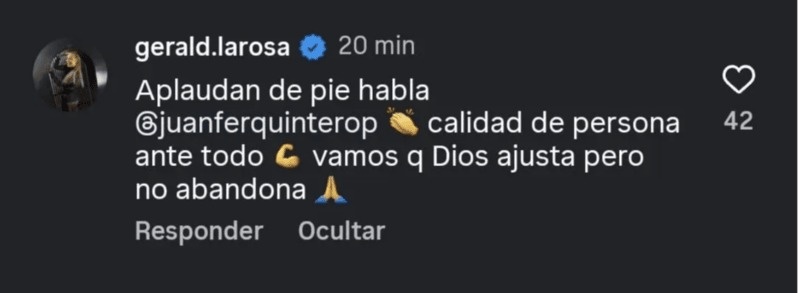 &nbsp;El comentario de Geraldine La Rosa (@Instagram)